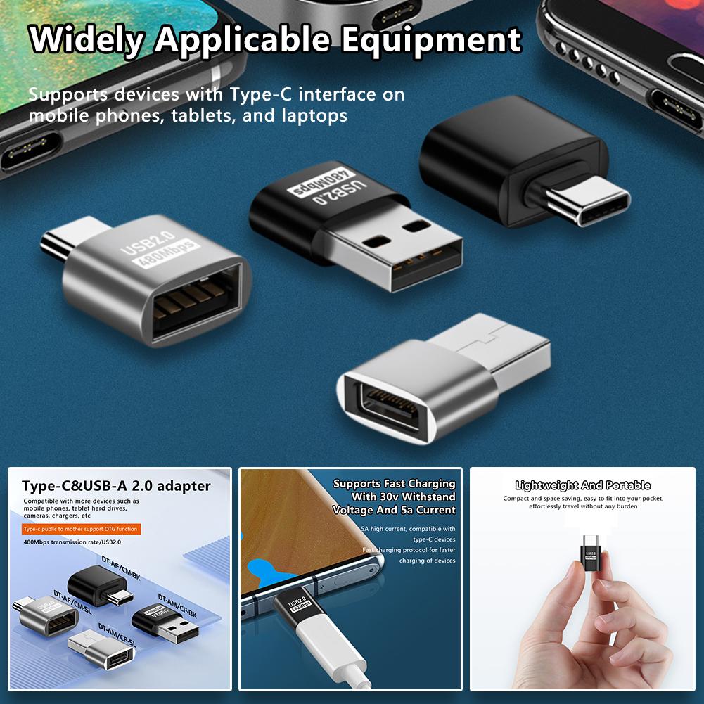 USB 2.0 Адаптер OTG Type C на USB Адаптер TypeC USB C Папа на USB Мама Адаптер-конвертер Type C на USB Адаптер