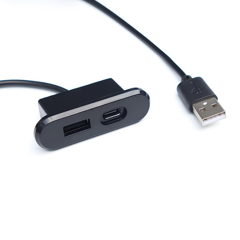 Новые встраиваемые розетки для офисного, спального стола, 1 USB-A и 1 Type-C, встроенная скрытая розетка для рабочего стола с удлинителем 1,2 м