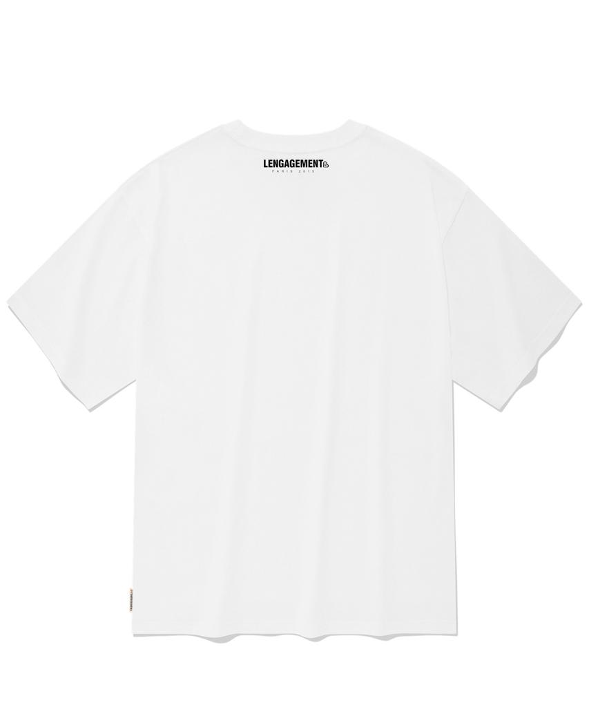 LENGAGEMENT Oversized Story Logo Short Sleeve T-Shirt [White]