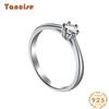 Tancise Women Classic 925 Sterling Silver  Zircon Ring Ladies Jewelry Wedding Promise Party Gift