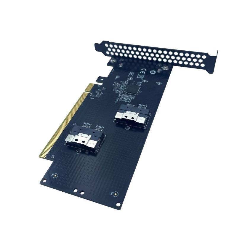 Universal PCIe4.0/5.0 Compatible Expansion Card Converting X16 Slot to SlimSAS Interfaces for Multiple Device Connection