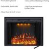 Valuxhome 35,63” Ш 27,5 В Электрический каминный вкладыш с настройками низкой/высокой температуры, подвижным сетчатым экраном и стеклянной дверцей, 1-9 ч