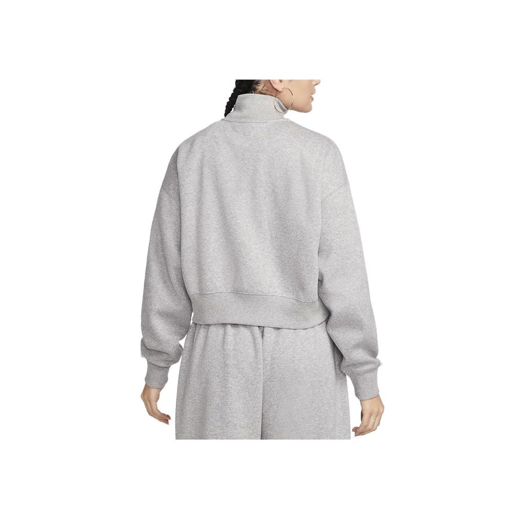 Nike Однотонная укороченная рубашка-поло с длинным рукавом и принтом логотипа, женские топы, серый DQ5768-063