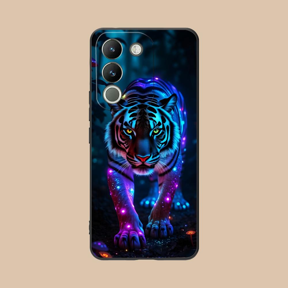 Неоновый чехол для мобильного телефона с тигром для VIVO V60 V50 V40 V30 V29 V27 V25 V23 Pro Lite 5G Цветной печатный чехол Чехол для смартфона