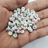 100Pcs Letter Jewelry Accessories Mixed Color Flat Bead Acrylic Loose Beads Square Bead New High-quality