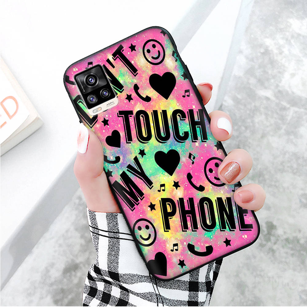 Черный чехол для Xiaomi Redmi 13C Note 9 iPhone XR 7 8 14 15 11 12 13 X XS Pro Max Samsung A25 S23 S24 FE Ultra Plus Don't Touch My Phone