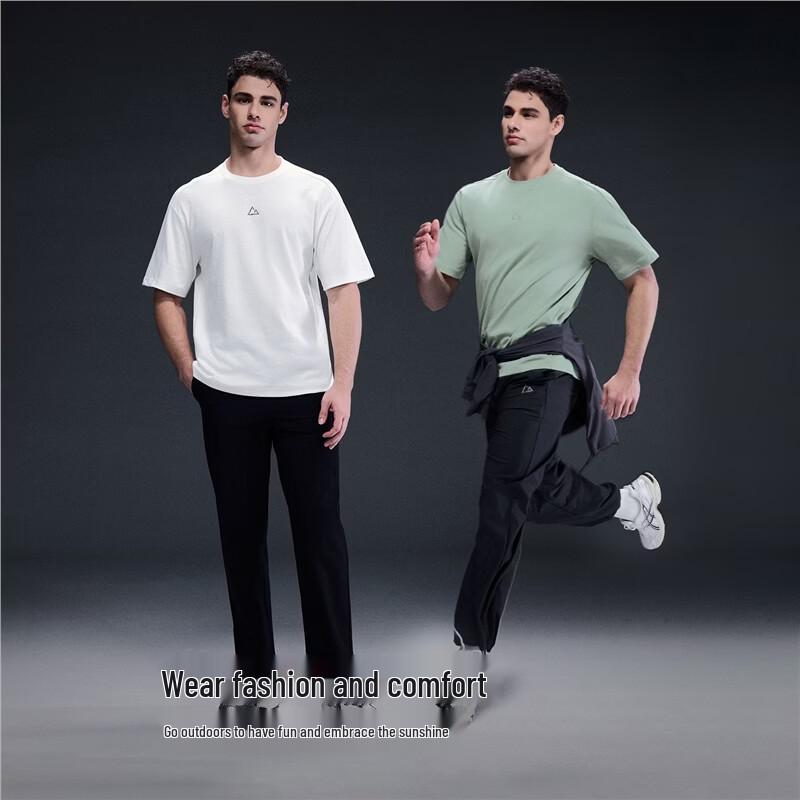 GIORDANO Мужская хлопковая футболка G-motion свободного кроя с принтом и тройной защитой