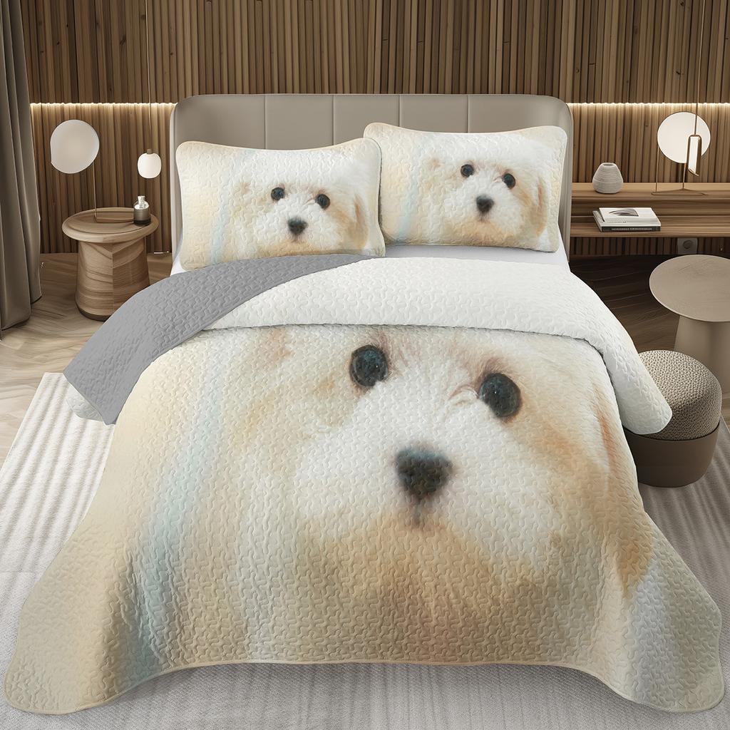 Забавный плед для собаки Твин Квин Каваи Животное Покрывало Мультяшный Домашний Питомец Собаки Постельный Набор Для Мальчиков Девочек Двусторонние Стеганые Покрывала