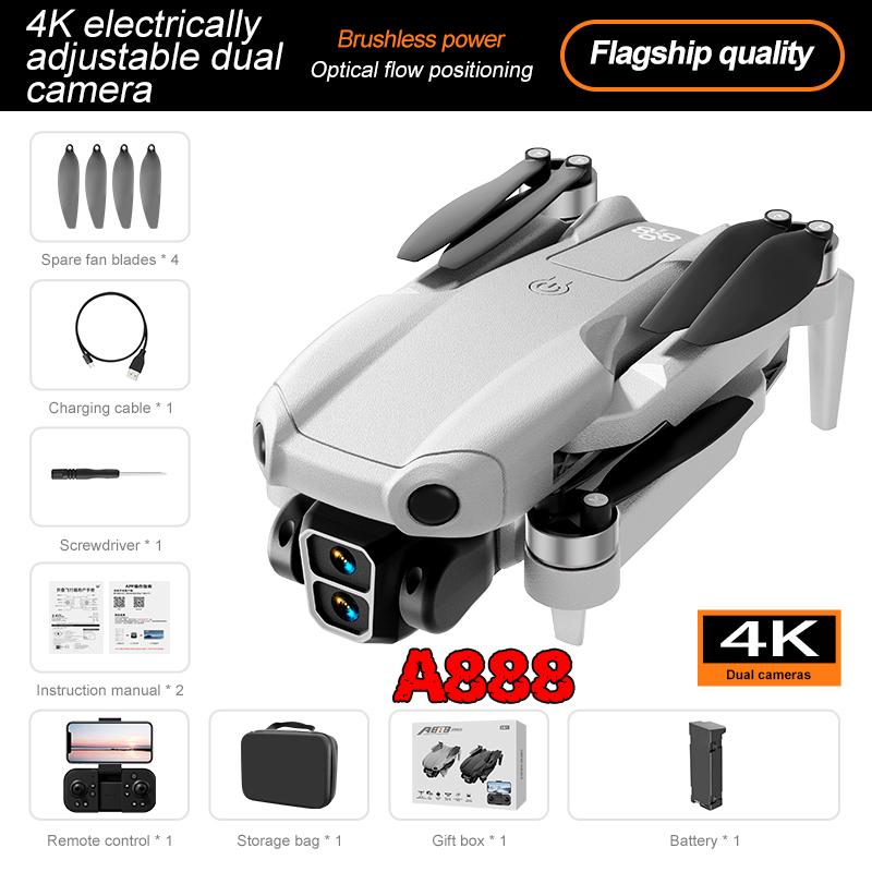 2025 Новый A888 PRO Складной Дрон 4K Профессиональный HD Двойная Камера Бесколлекторный оптический поток зависание Обтекаемый фюзеляж Квадрокоптер Игрушки