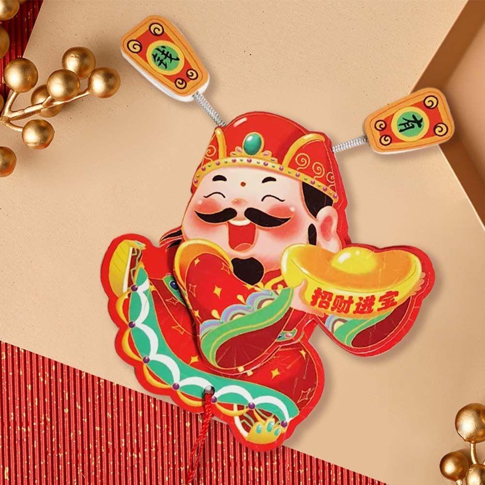 Festive Chinese God of Wealth Fridge Magnets Traditional New Year Fridge Stickers  Spring Festival