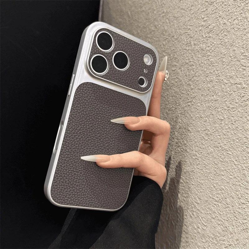 Премиальный защитный чехол с текстурой кожи для iPhone 17 Pro Max, полностью закрывающий корпус и защиту камеры