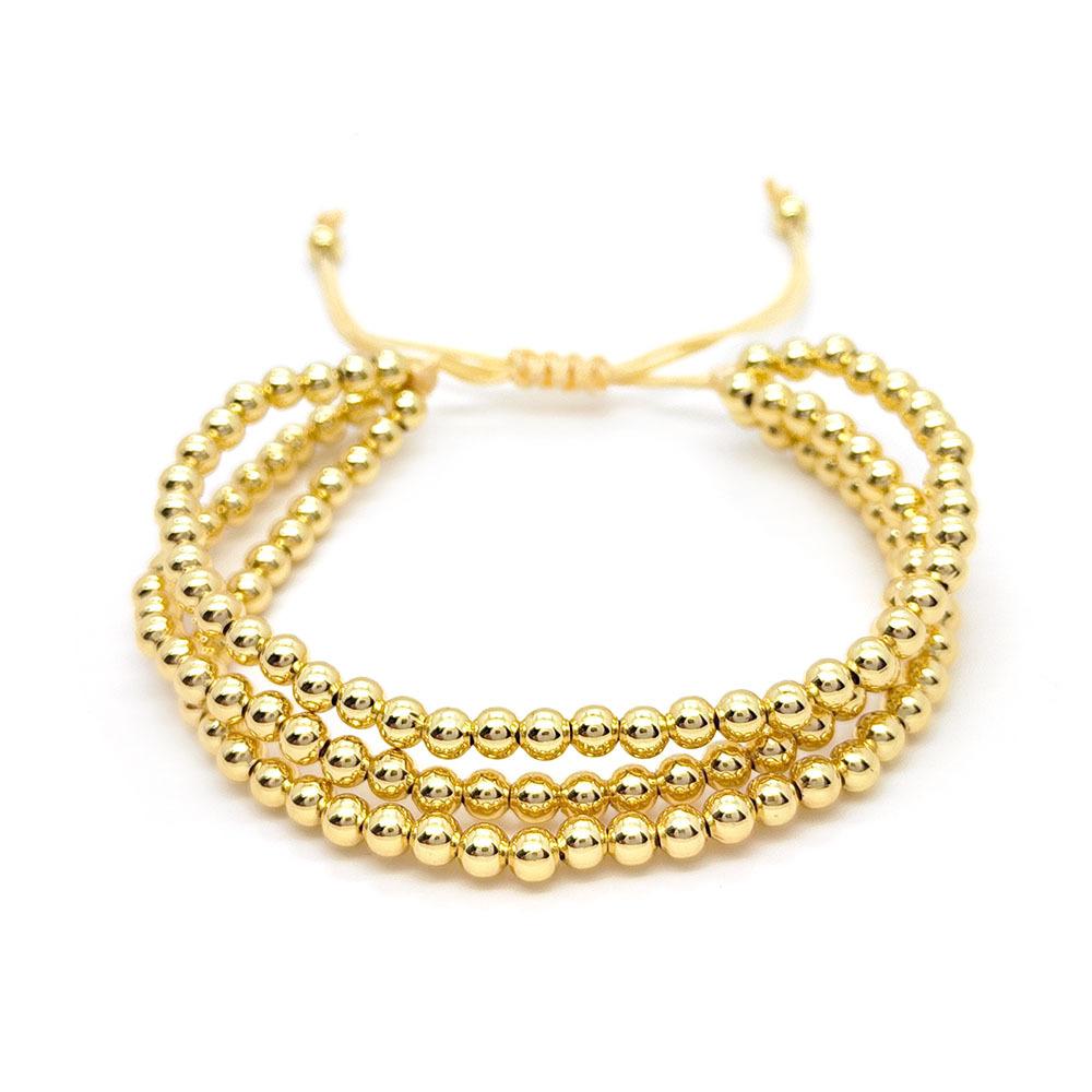 Vintage Copper Metal Multilayer Beaded Bracelet For Women Fashion Boho Chunky Gold Plated Bracelets Jewelry Gifts 2026 New