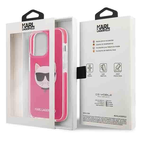 Karl Lagerfeld KLHCP13LTPECPI iPhone 13 Pro / 13 6.1" hardcase fuchsia/fuschia Choupette Head