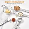 Measuring Spoons: 18 8 Stainl Steel Measuring Spoons Set of 7pcs: 1 8 TSP 1 4 TSP 1 2 TSP 3 4 TSP 1 TSP 1 2 Tbsp 1 Tbsp Dry and Liquid Ingredients