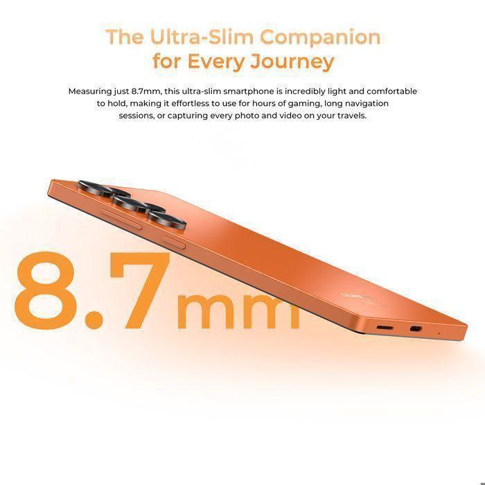 Smartphone 4G OUKITEL C66 24GO+512GO Écran 6,73" 120Hz 5000mAh Telephone Portable Android 16 64MP Telephone Dual SIM/NFC/GPS Orange
