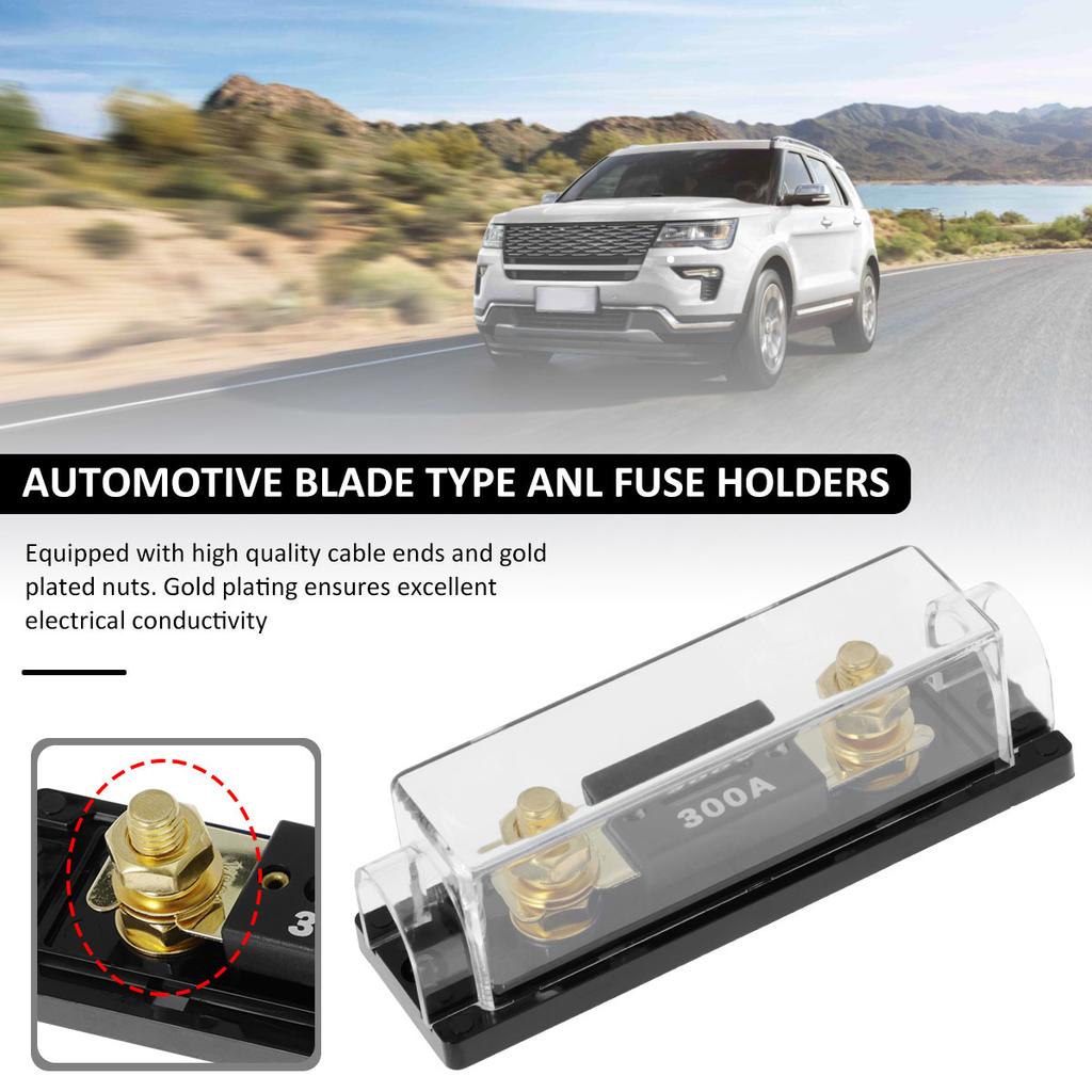ANL Fuse Holder Car Blade Fuse Holder Gold Plated Auto Fuse Block Safe Car Audio Fuse Holder with 300 Amp Fuse Car Accessories