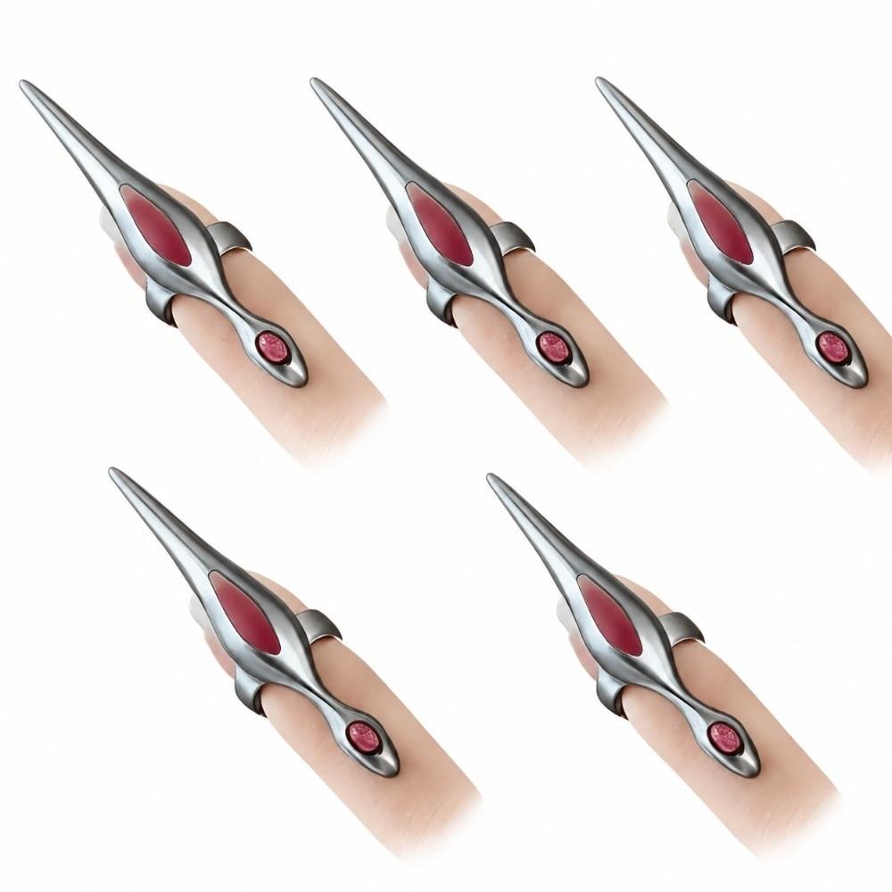 5Pcs Dark Aesthetic Claw Nail Rings Gothic Finger Guards Jewelry Accessory Fingertip Ring Cosplay