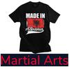 Made In Albania Muay Thai MMA Kick Boxing UFC T-Shirt Graphic Country National Flag Retro Vintage Print Men Women  Short Sleeve Round Neck Black Red
