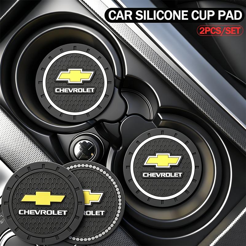 2Pcs Silicone Coaster Car Water Cup Pad Anti-slip Mat Auto Interior For Chevrolet Spark Captiva Cruze Tracker Epica Nubira SS XK2