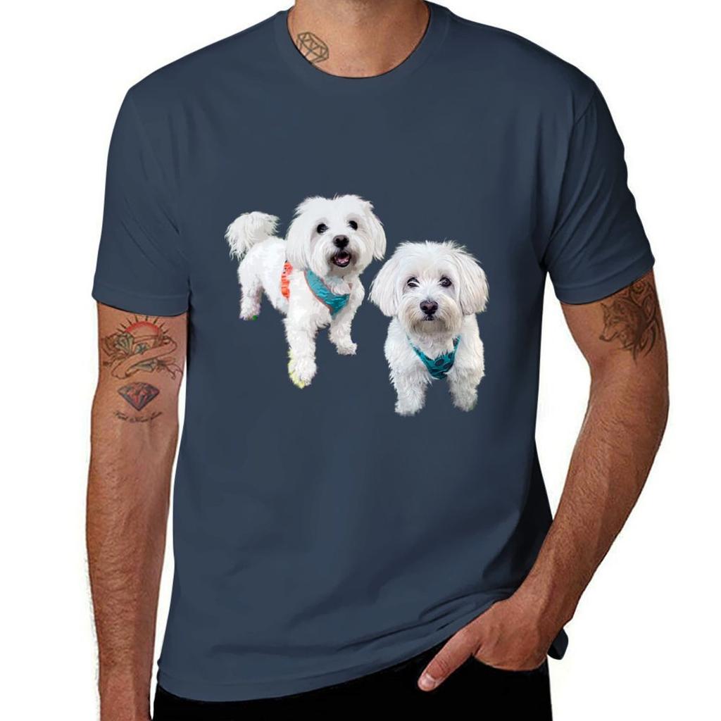 Maya And Yuki Maltese Tshirt Antiwrinkle Short Sleeve Tshirt