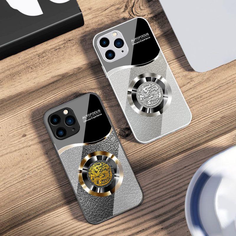 Счастливое кольцо для iPhone 16 Pro Max 15 Pro 14 13 12 Mini 11 XS Max XR 7 8 Plus SE 2022 Закаленное стекло Чехол для телефона