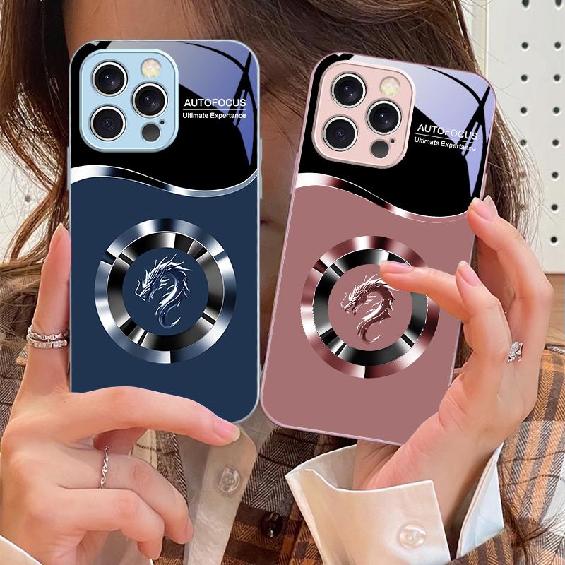 Круглый Новый Дракон Для iPhone 16 E 15 14 13 Plus 12 mini 11 Pro Max XR Xs Max 16E X 7 8 6 6S 2022 Закаленное Стекло Чехол для Телефона