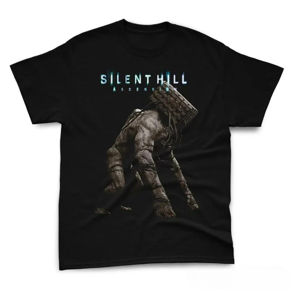 2026 Смешная S-Silent Hill 2 Видеоигра Черная Ретро Игровая Футболка Мужская Женская Праздничная Повседневная Футболка с Короткой Рукавой Свободная Футболка