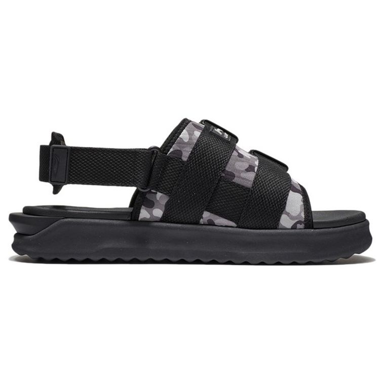 Li Ning Trendy Casual Beach Sandals Men Shoes Black Gray AGUS009-3