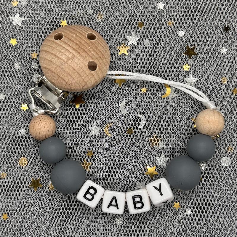 Бесплатная Персонализированная Силиконовая Пустышка Без Бисфенола DIY Силиконовая Соска для Младенца Зажим с Именем Цветная Цепочка для Пустышки Подарок для Прорезывания Зубов