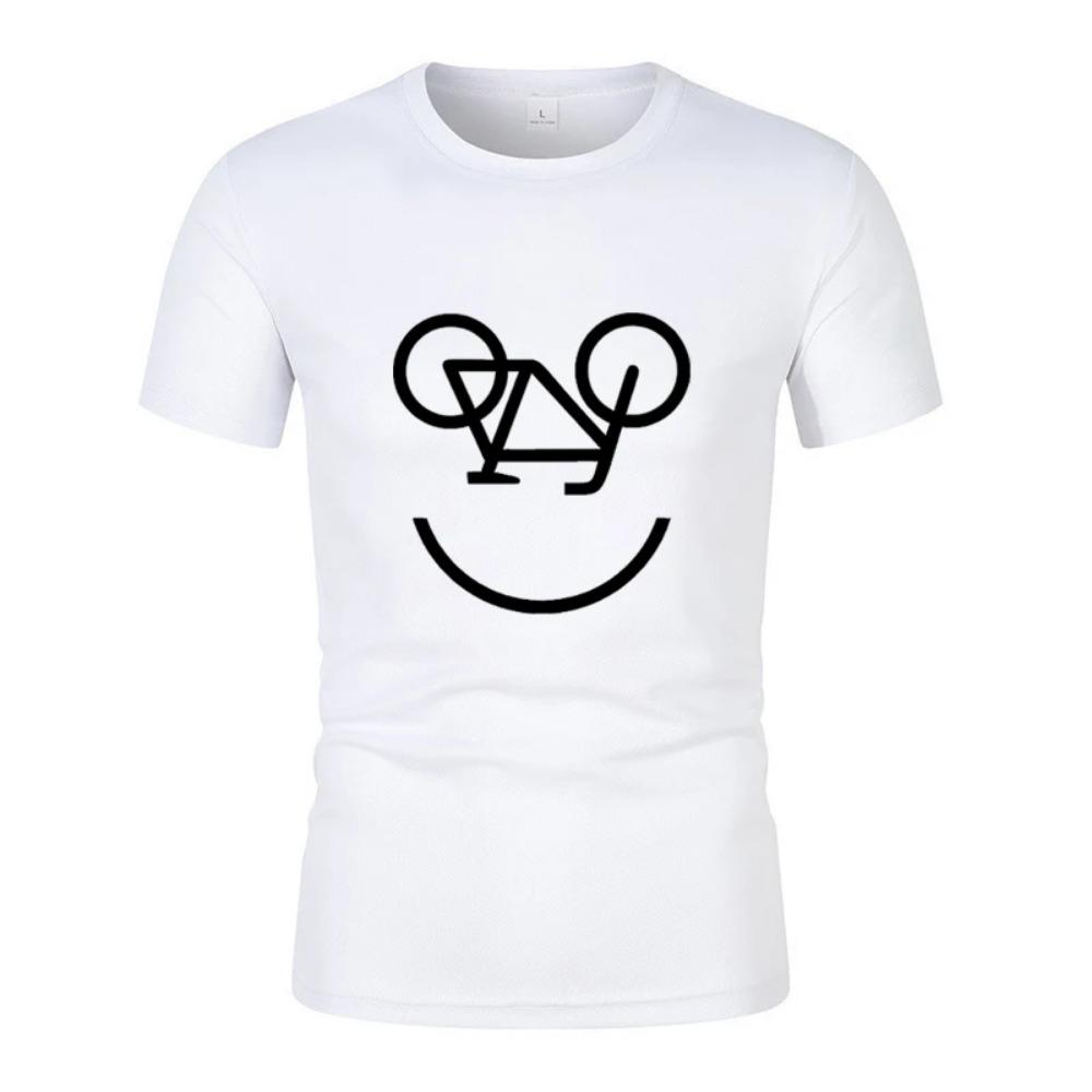 Летняя новая интересная мужская футболка с принтом велосипедных обратных букв, модная повседневная сетчатая воздухопроницаемая с короткими рукавами