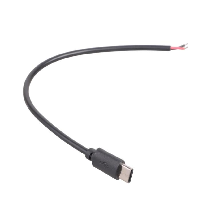 USB C на 2 контакта с оголенными проводами 5 В USB Type C штекер папа 2-контактный кабель-хвост с открытым концом Кабель питания для оборудования USB Type C