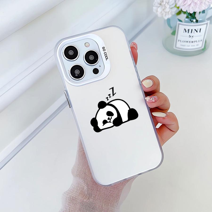 Мягкий чехол для телефона iPhone 14 15 16 Plus 11 12 13 Pro Max 16e Милый мультяшный панда
