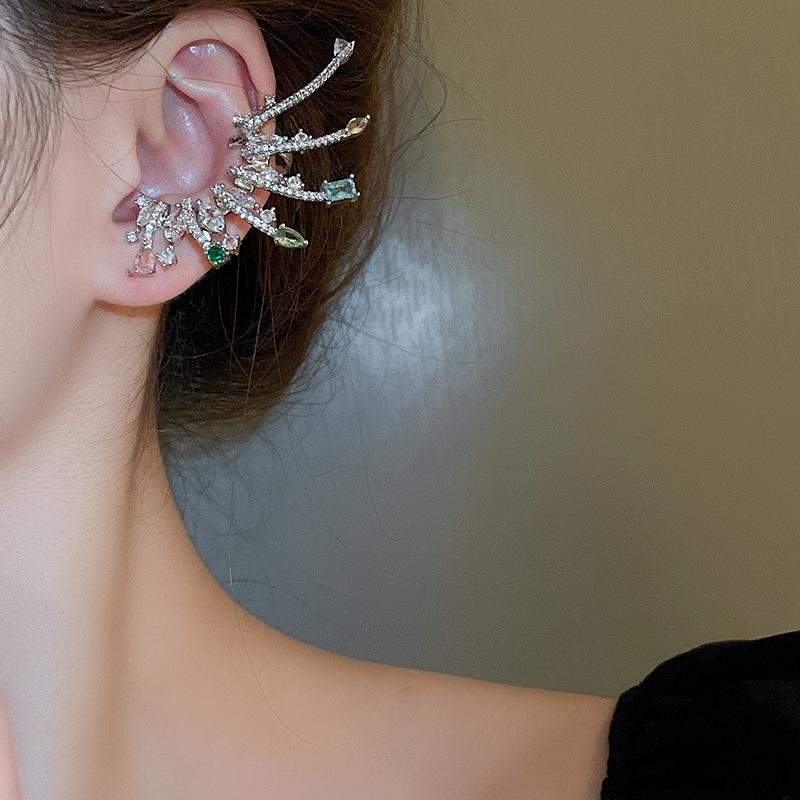 Планета Капля Воды Квадрат Любовь Циркон Клипса для Кости Уха Мода Продвинутый Дизайн Клипса для Уха Французская Ниша Универсальные Серьги