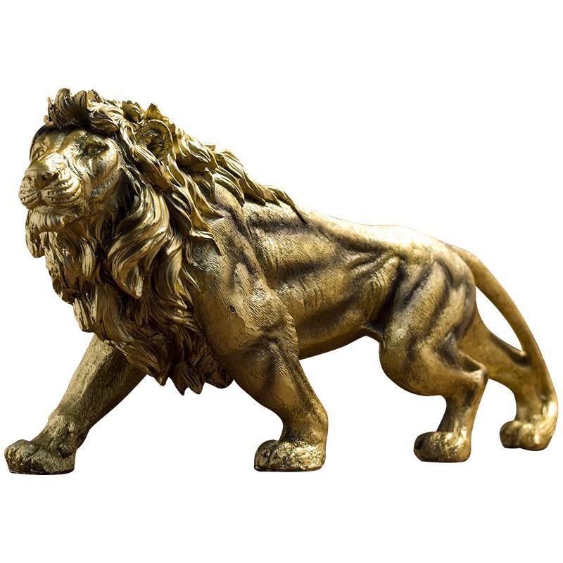 Resin Lion Sculpture Decorative Figurine Living Room Office Home Interior Art Statue