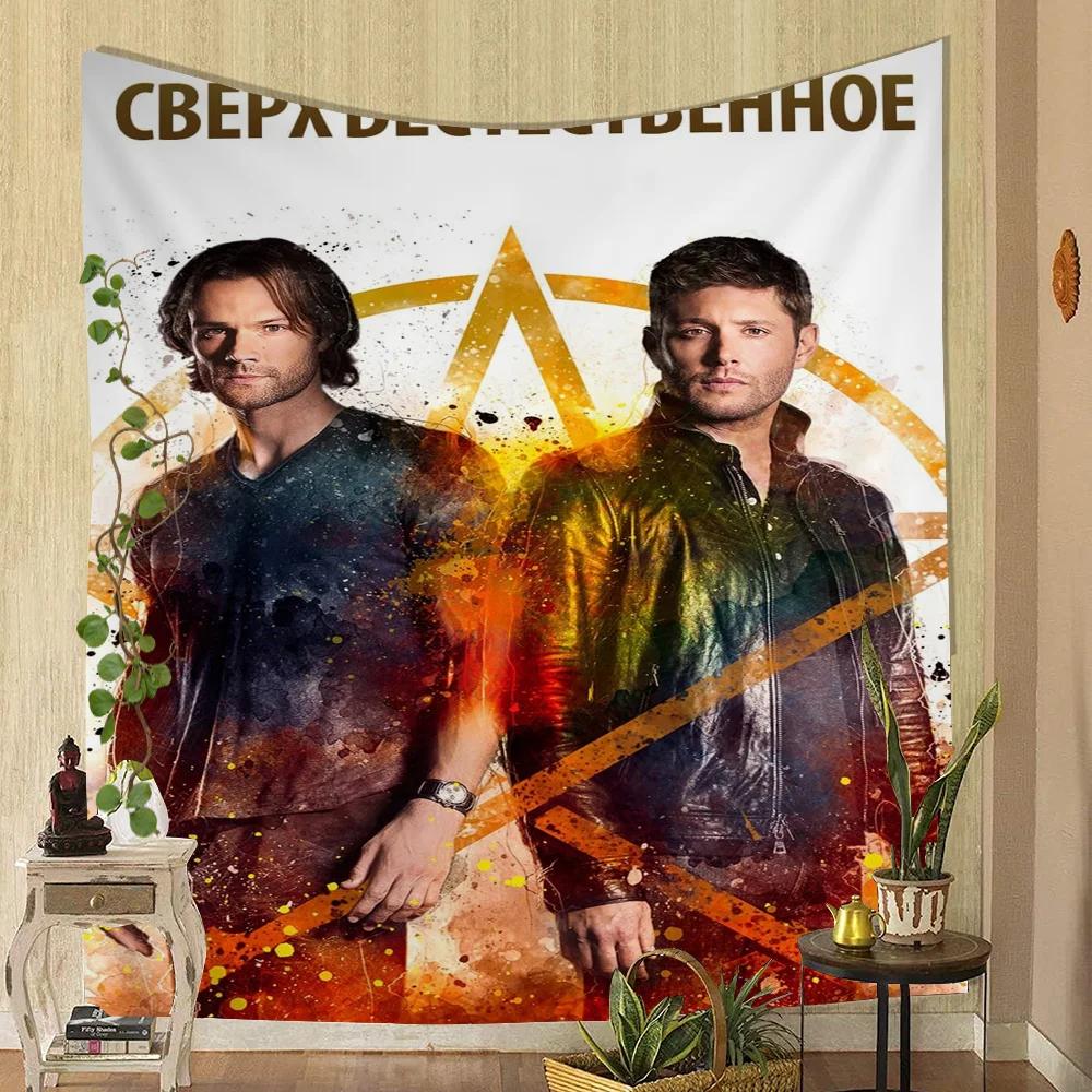 1 шт. Телевизионное шоу Сверхъестественное Фильм Гобелен Печатный Большой Настенный Гобелен Искусство Научная Фантастика Комната Домашний Декор Декор Одеяло