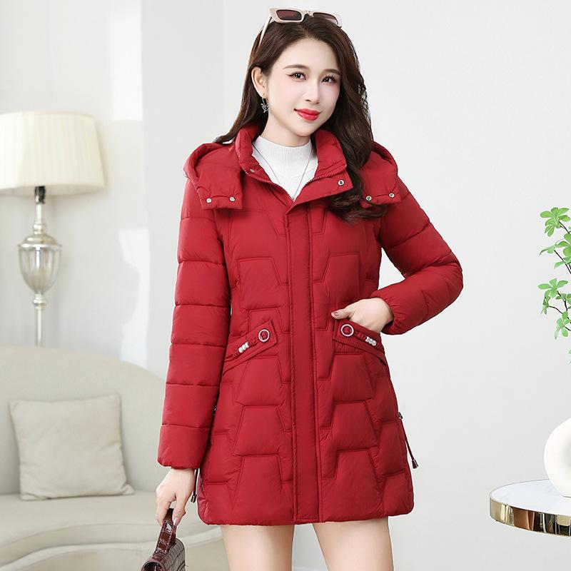 Clothes Women's Medium and Long Winter New Slim and Thin  Clothes Thermal  Jackets Medium and Old Coats