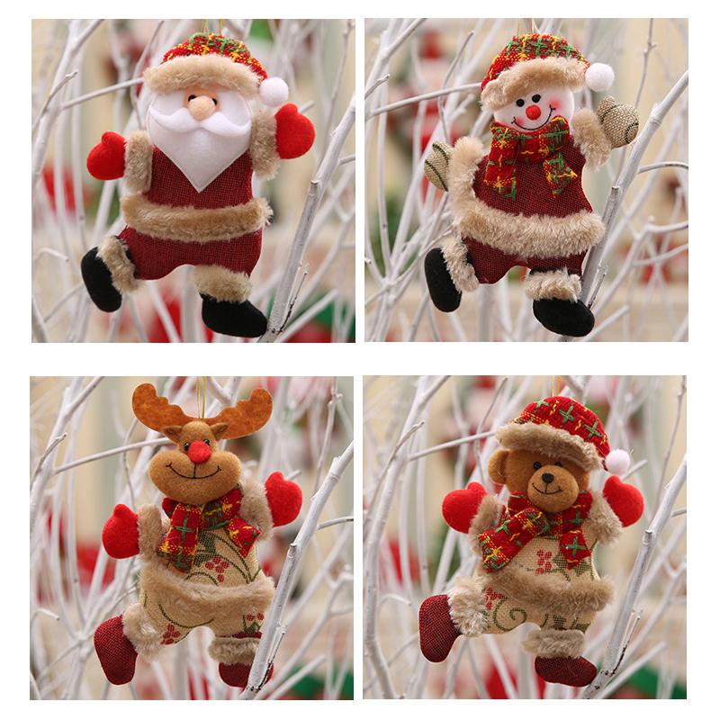 1pc/4pcs Ornaments for Xmas Kids Gifts Santa Claus Dolls Christmas Tree Hanging Christmas Decoration