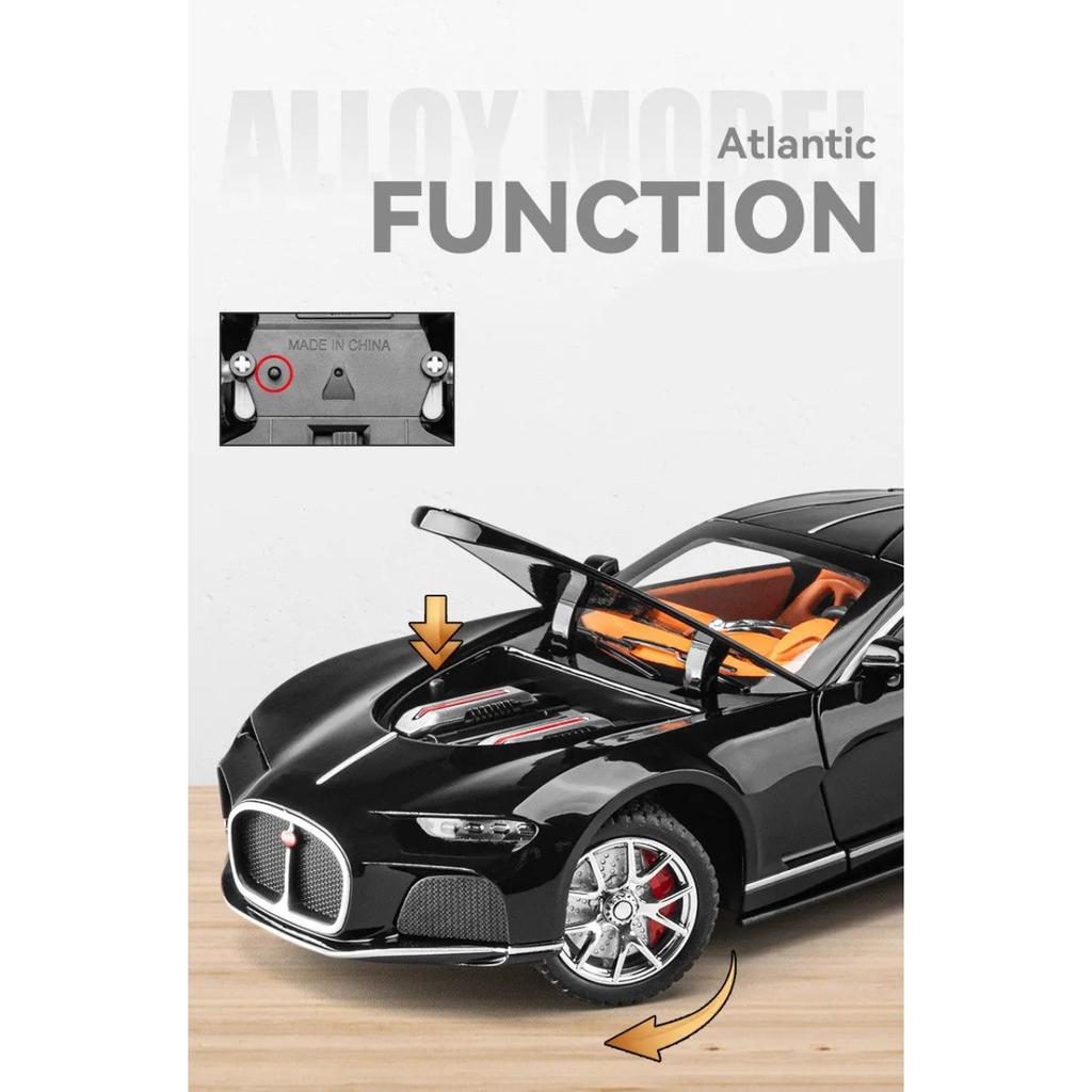 1/24 Bugatti Atlantic Alloy Sports Car Model Diecasts Metal Toy Vehicles Car Model Simulation Sound and Light Childrens Toy Gift