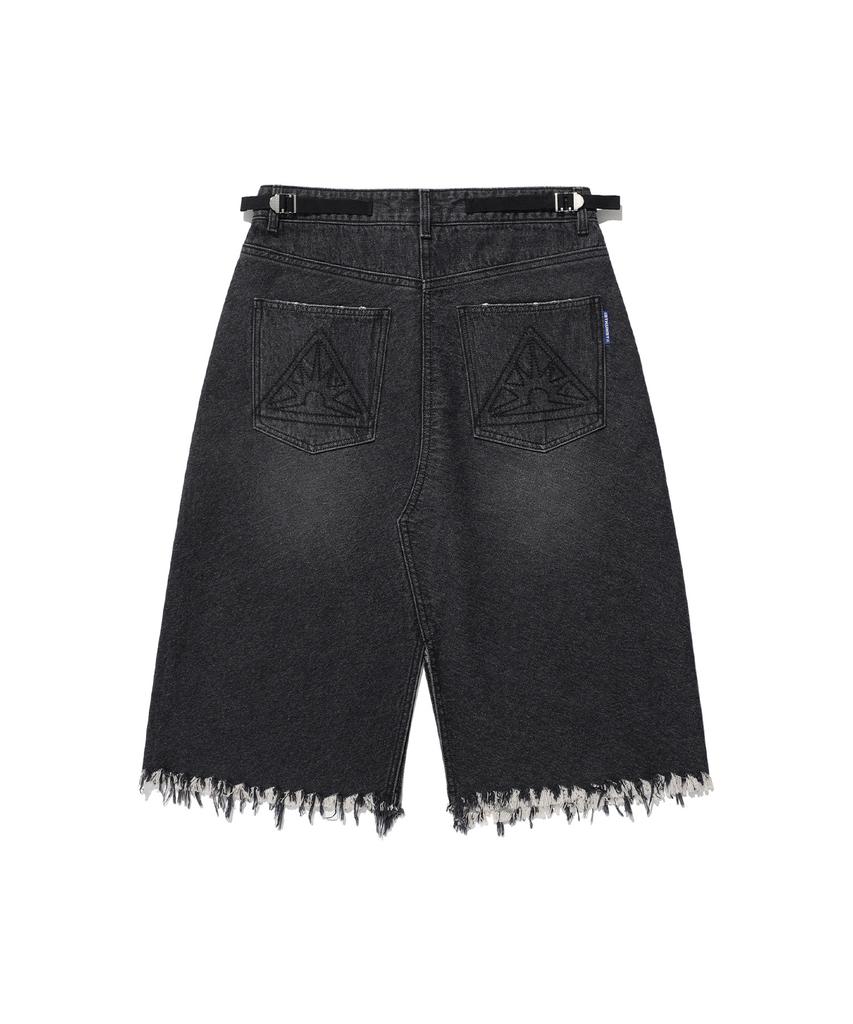 East Coast Washed Stud Denim Skirt_Black(Ik2Effd190A)