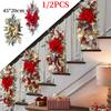 Christmas Wreath Pendants Ornament Swag Trim Garland Without/with Light Home Door Window Decoration Accessories