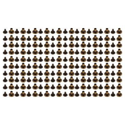 200 комплектов винтов Chicago 9,5x8 мм, жесткие толстые латунные заклепки с равномерным покрытием для кожи для фото