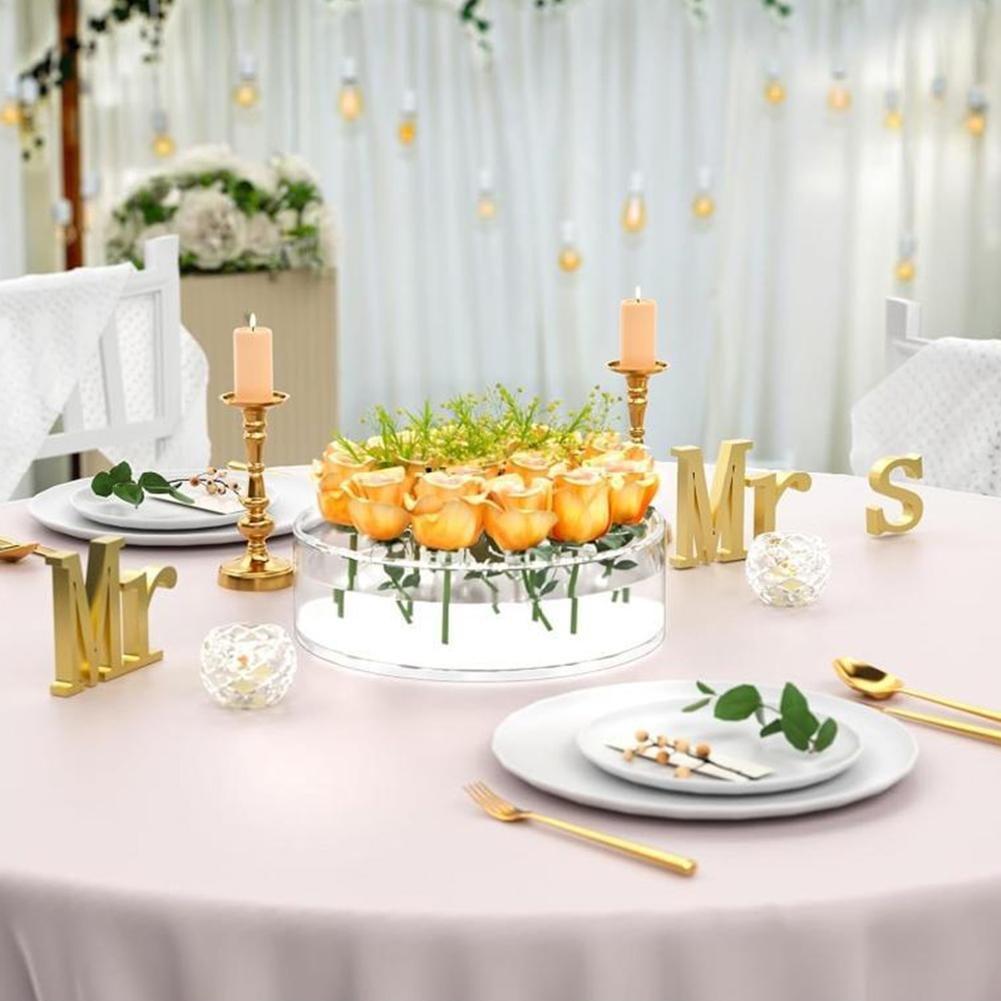 Прозрачная акриловая ваза для цветов, цветочная аранжировка, герметичный стол, цветочный центральный элемент, многофункциональная 12 отверстий для домашнего и свадебного декора