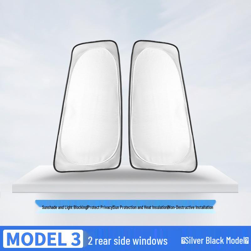 Lightproof Side Window Sunshade & Privacy Curtain for Tesla Model 3/Y - Heat Insulation & Sun Protection