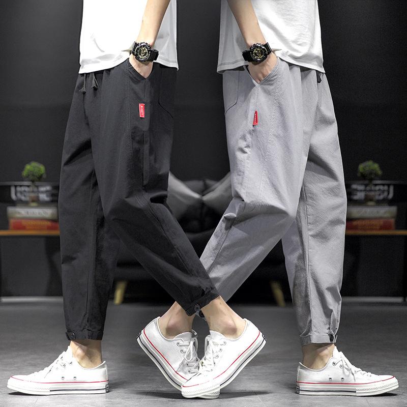 Японские хлопковые брюки, мужские повседневные брюки, свободные шаровары