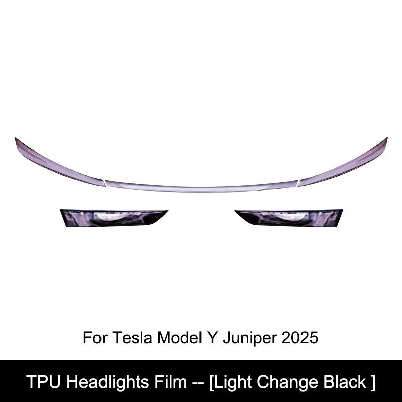 For Tesla New Model Y 2025 TPU Blackened Headlight Taillight Protective Film Model Y Juniper Headlight Color Changing Film