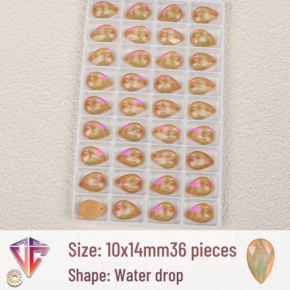 Флуоресцентные мокка каплевидные стразовые бусины - Ручная работа DIY Двухдырочные плоские аксессуары