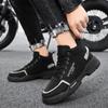 Мужские высокие ботинки, модные мотоциклетные ботинки, нескользящие рабочие ботинки, безопасная обувь для работы на открытом воздухе для мужчин, повседневные ботинки на платформе