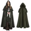 [Kami-Yu-Hyaku] Длинный плащ ведьмы с капюшоном, средневековый винтажный плащ для косплея на Хэллоуин (Зеленый, Л)