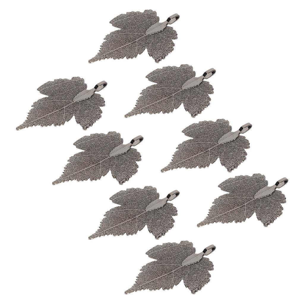 8 шт. Подвеска в виде кленового листа, сделай сам, ручная работа, гальваническое покрытие, ювелирная подвеска в виде листа для серег, ожерелий, браслетов на ногу, серебристый, черный