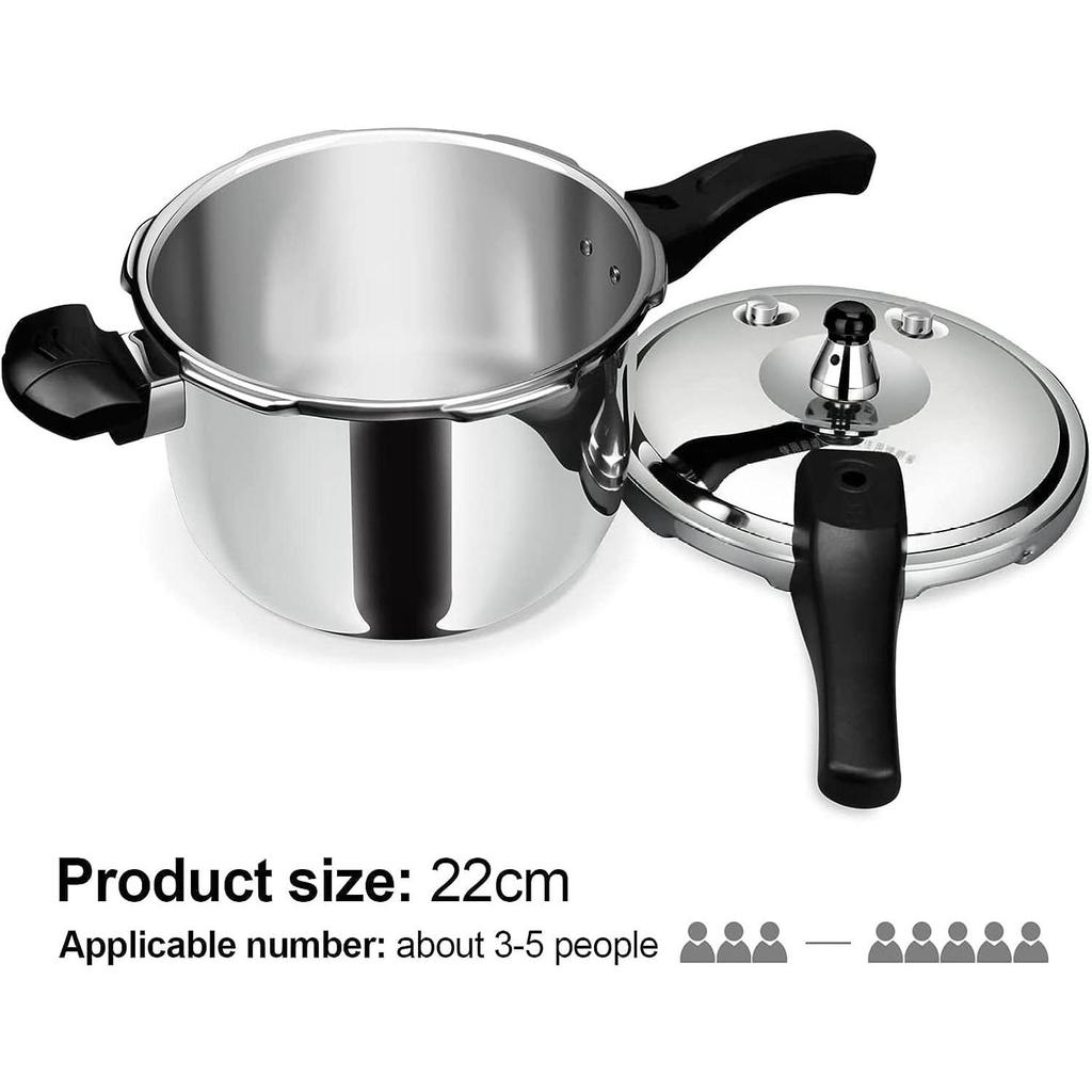 Скороварка из нержавеющей стали, посуда, рисоварка, рассчитанная на 2-5 человек, взрывозащищенная, утолщенная, безопасная, долговечная для домашнего использования. (4.22 Кварта)